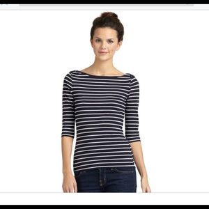 French connection blue and white striped top.